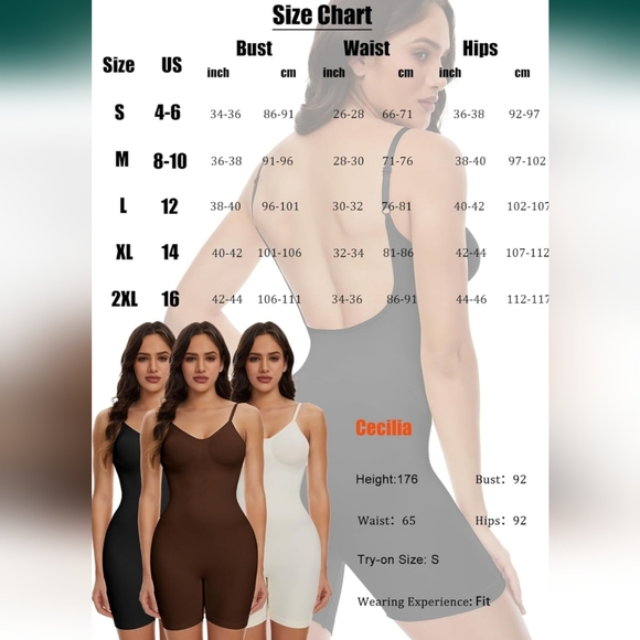 NWOT SHAPERIN Ribbed Mid-Thigh Bodysuit Shapewear Seamless Body Shaper, … - Picture 6 of 6